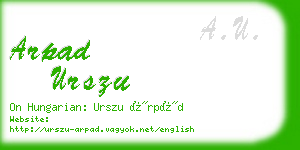 arpad urszu business card